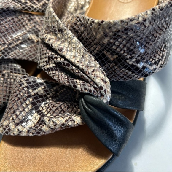 Coral Como Faux Snakeskin and Leather Wedge Sandals Sz 9 - Picture 9 of 14